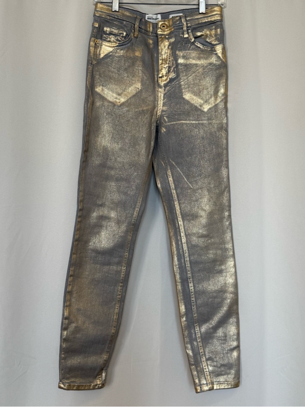 River Island Gold-Splash Skinny Jeans